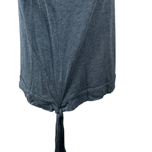 Loft Shirt Tee V-Back Side Tie Grey Size M Medium Cotton Modal - Picture 4 of 6